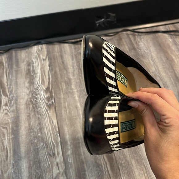 Vintage Gucci Classic Striped Woven Leather Pumps Size 36.5 - Picture 9 of 11